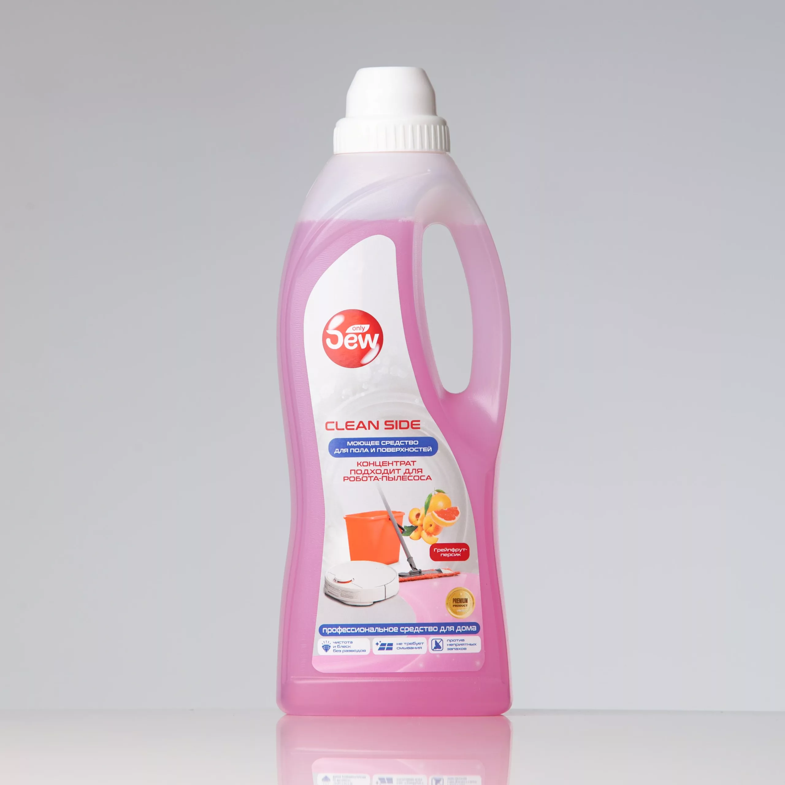 Only DEW Clean იატაკისა და ზედაპირის  საწმენდი სითხე  ვარდისფერი - 1 ლ